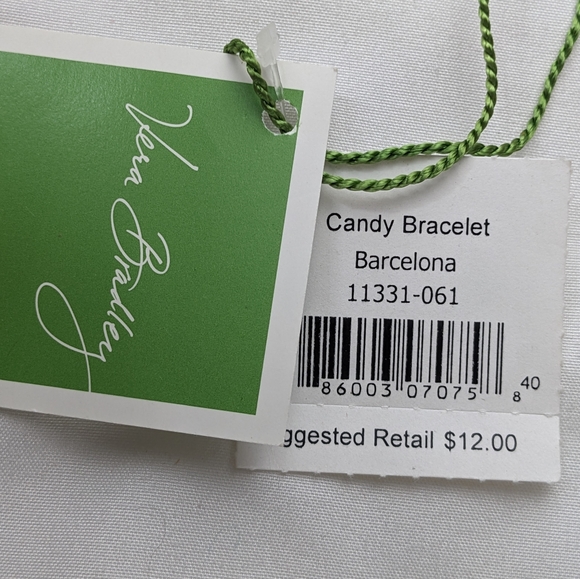Vera Bradley NWT Candy Bracelet Barcelona stripes 8 inch red yellow blue white - Picture 12 of 12